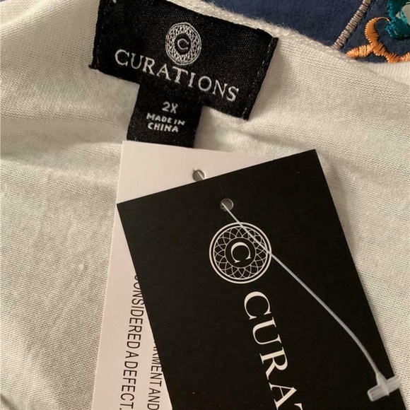 Curations  Ivory Sheer Embroidered Tunic Top - Picture 6 of 6